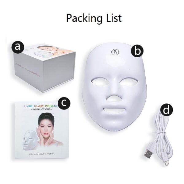 7 color LED beauty face mask